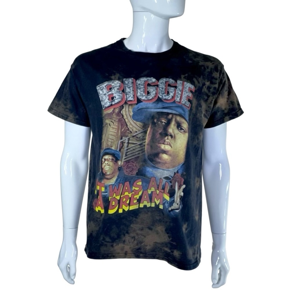 Notorious B.I.G  Men’s Acid Washed Black Biggie It Was All A Dream T-Shirt